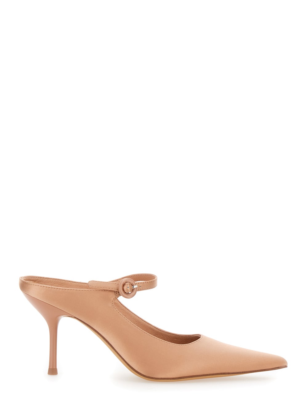 Shop Jeffrey Campbell Tiyera Beige Mules With High Stiletto Heel And Buckle Closure In Leather Woman