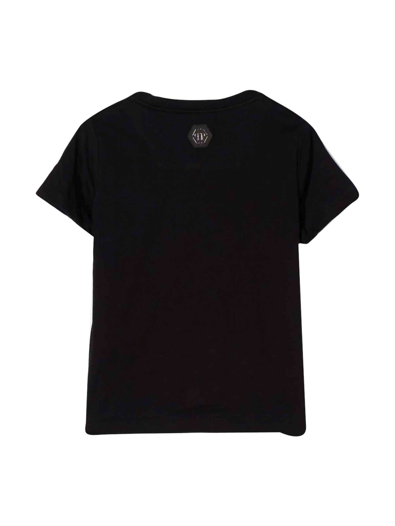 Shop Philipp Plein Junior Unisex Black T-shirt In Nero