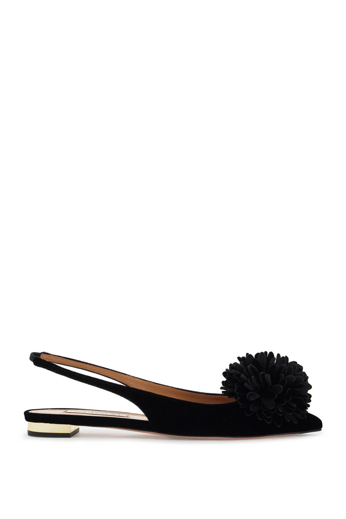 Shop Aquazzura Velvet Slingback Coutur In Black (black)