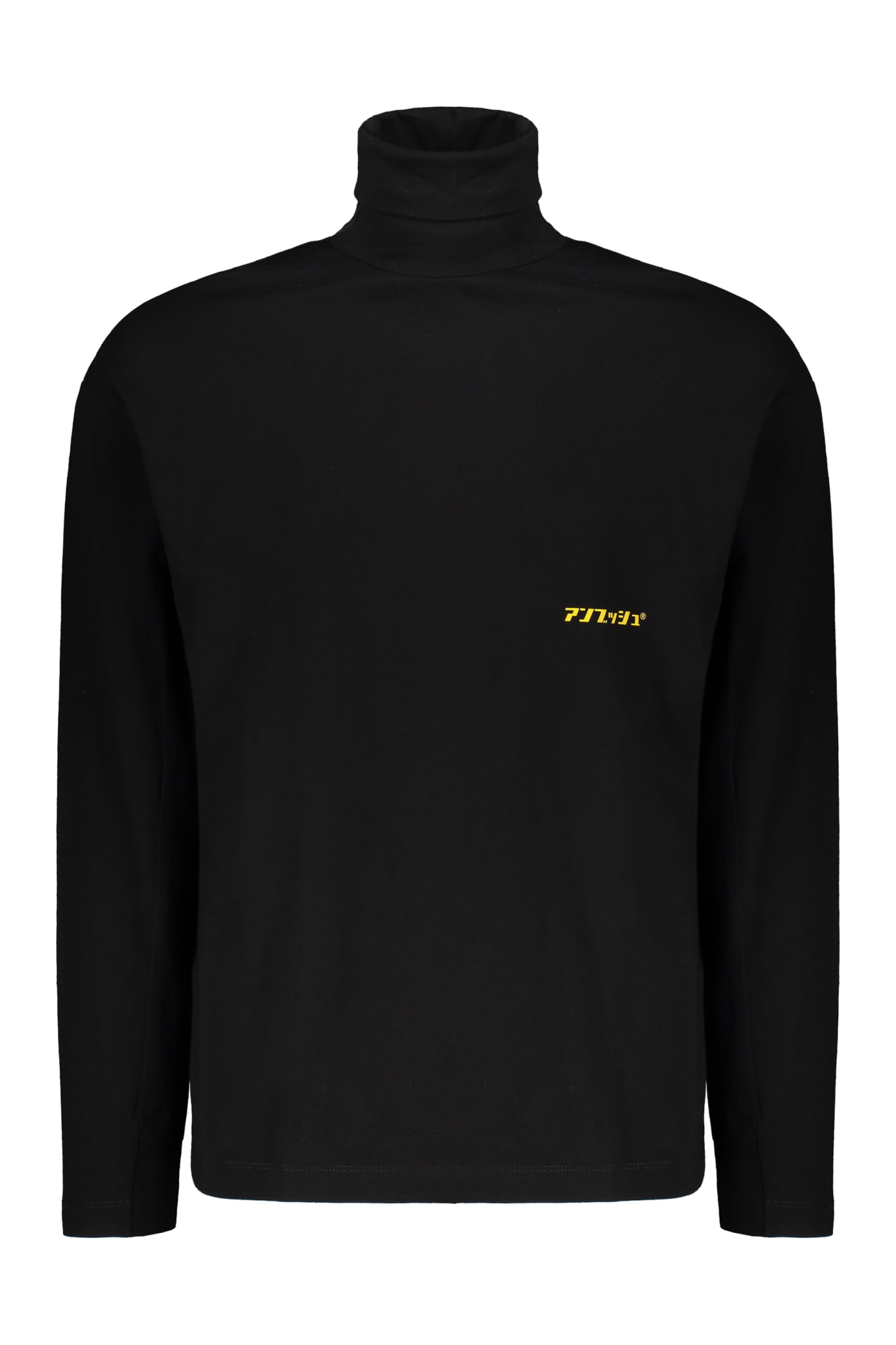Ambush Long Sleeve Cotton Turtleneck In Black