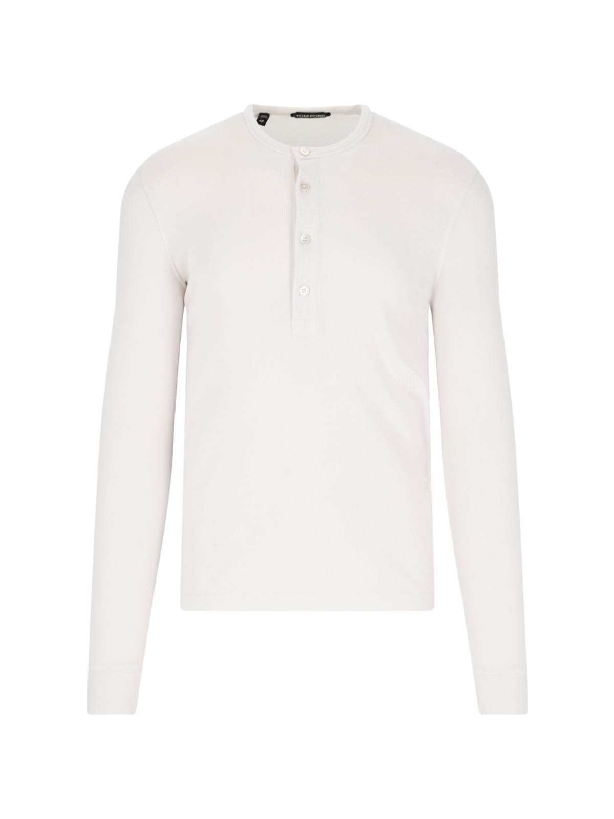 Tom Ford Henley T-shirt In Crema