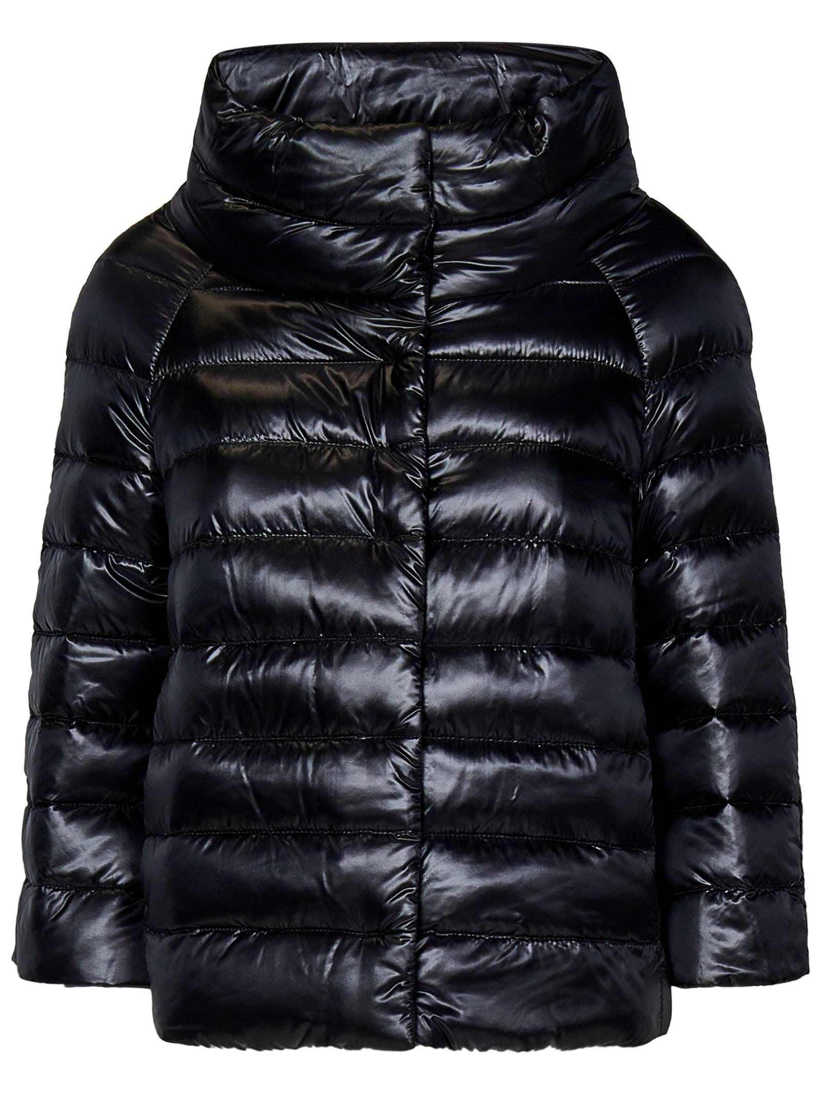 Herno Sofia Nylon Cape In Black