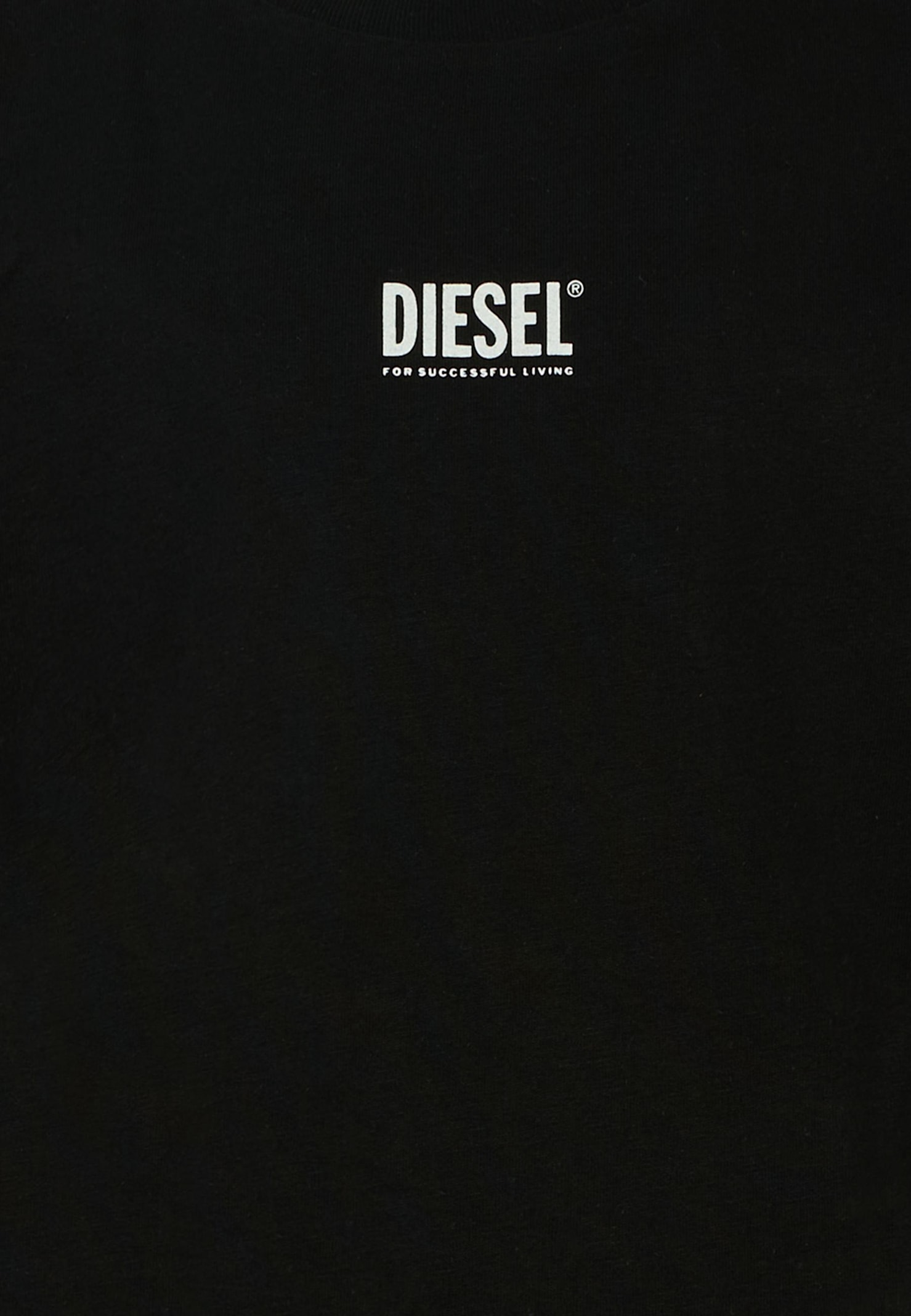 Diesel Black Dress For Girl With Logo In Black