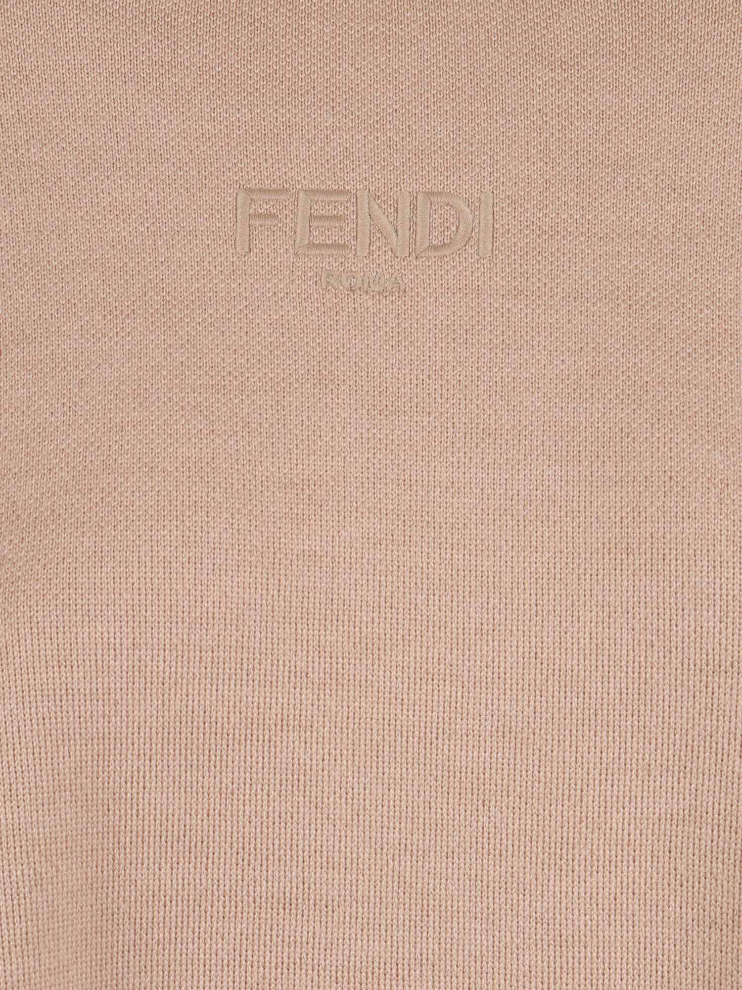 Fendi Wool Knit Dress In Neutral