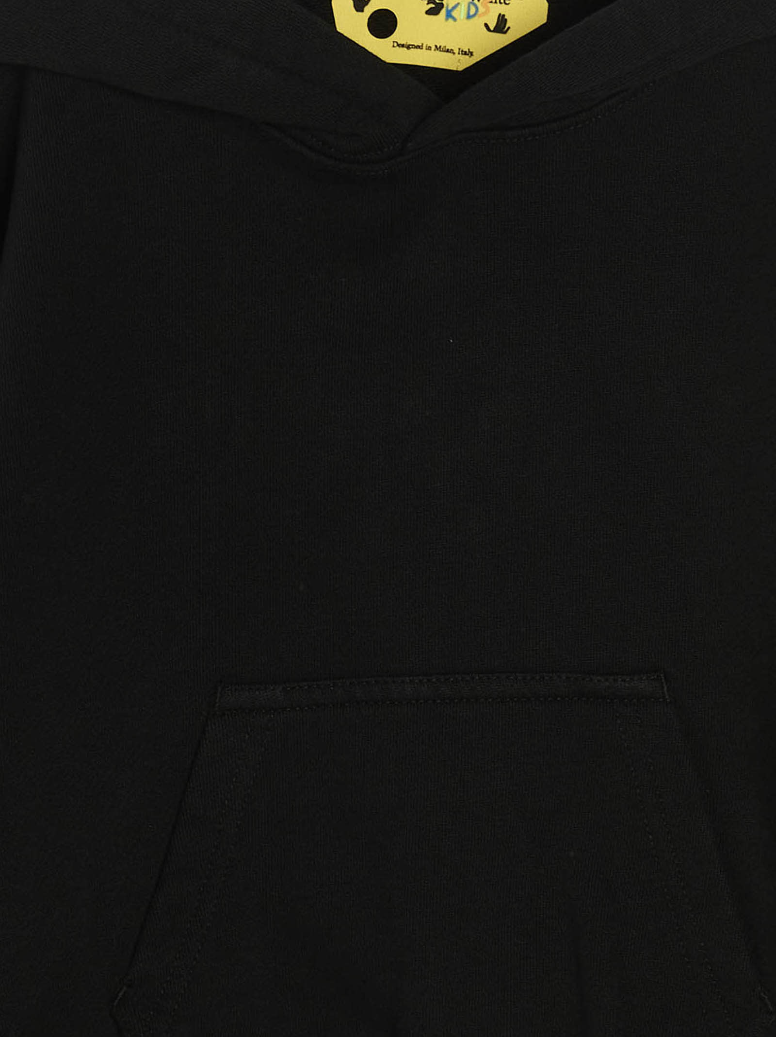 Shop Off-white Logo Band Hoodie In Black Blac