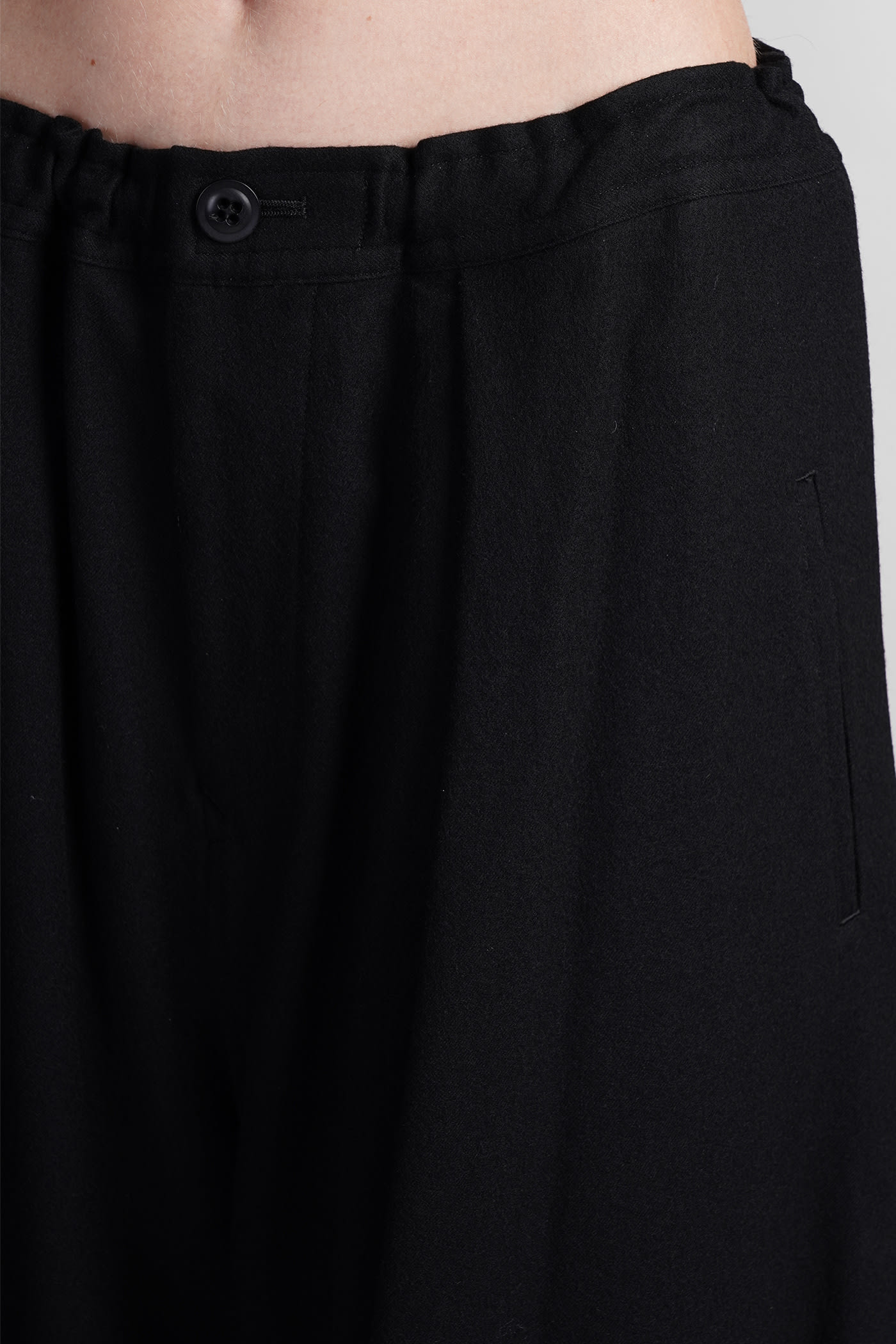 Shop Yohji Yamamoto Pants In Black Wool