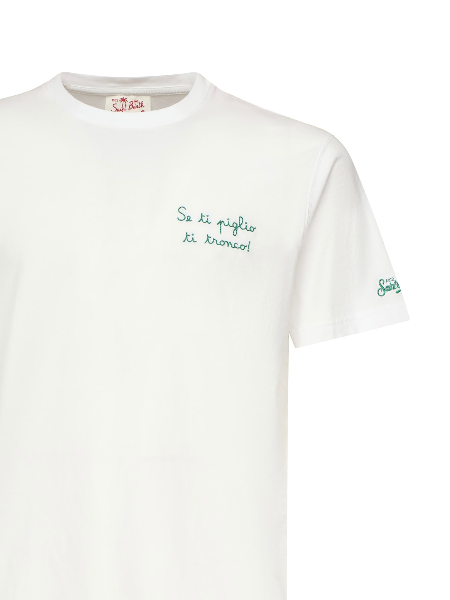 Mc2 Saint Barth Portofino T-shirt With Embroidery In White
