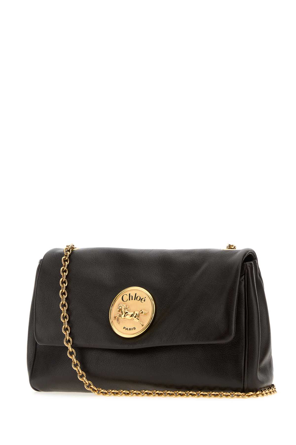 Chloé Black Leather Heritage Shoulder Bag