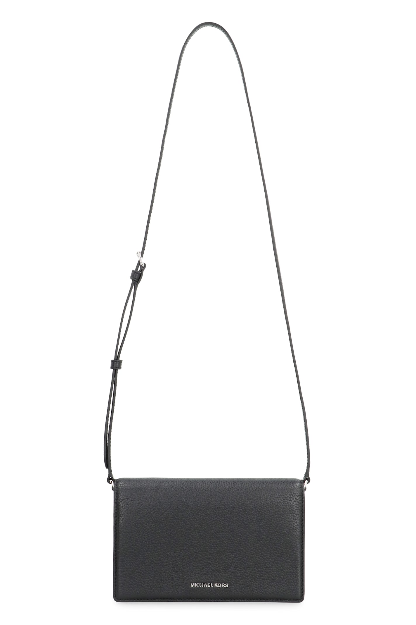 Shop Michael Michael Kors Jet Set Leather Crossbody Bag In Black