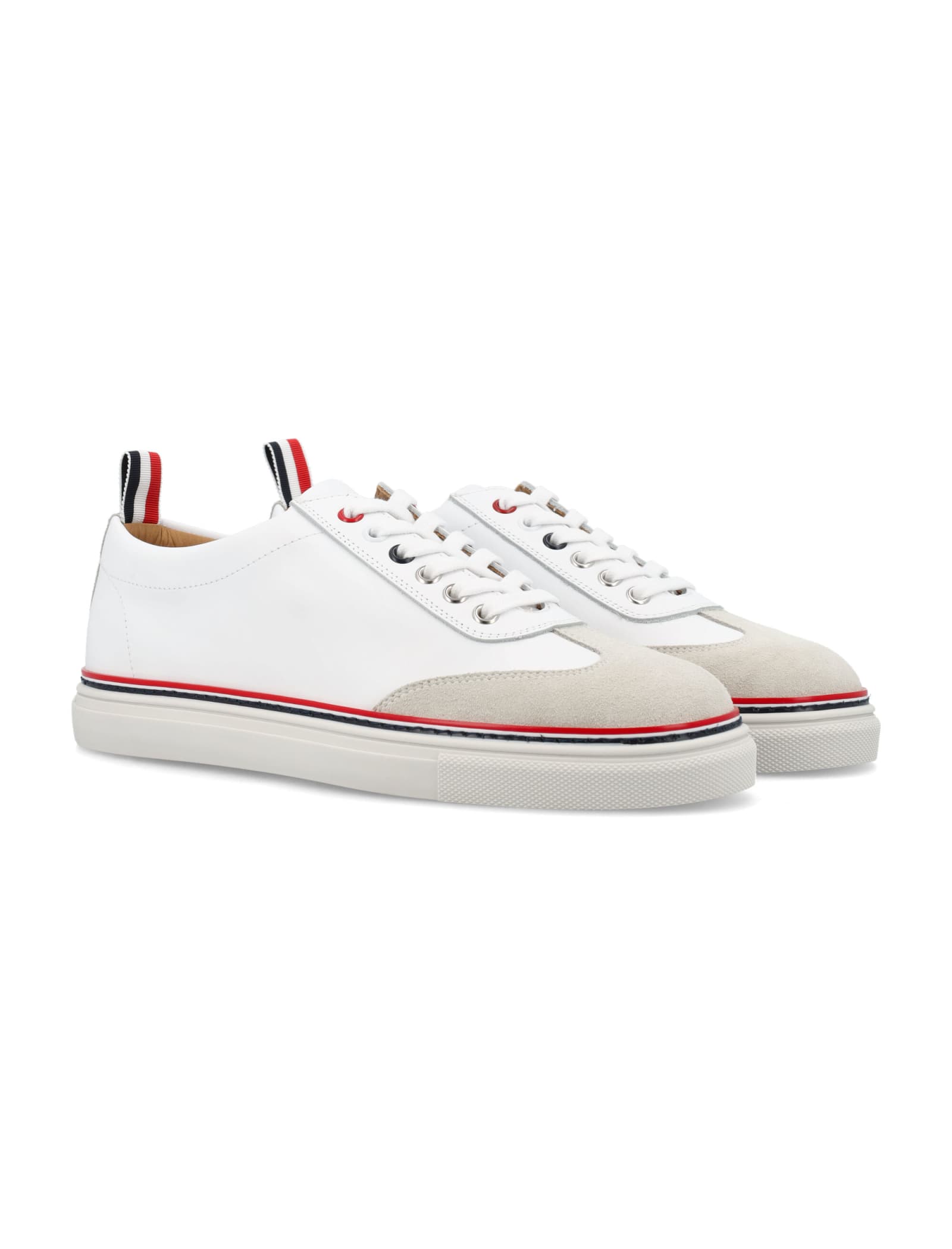 Thom Browne Low-top Leather Sneakers In White