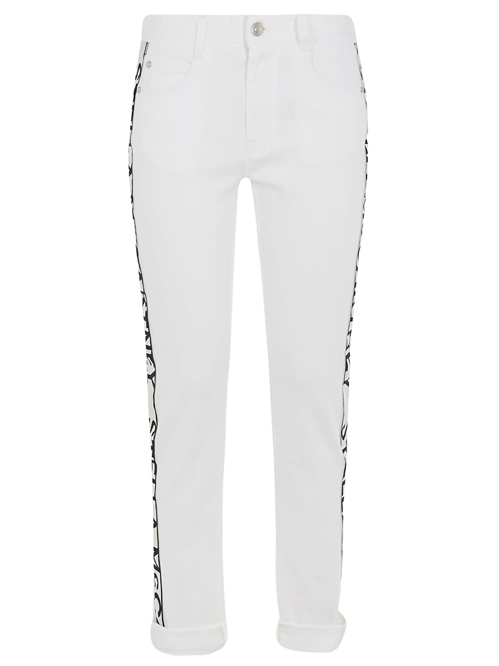 Stella Mccartney Side Logo Print Jeans In White