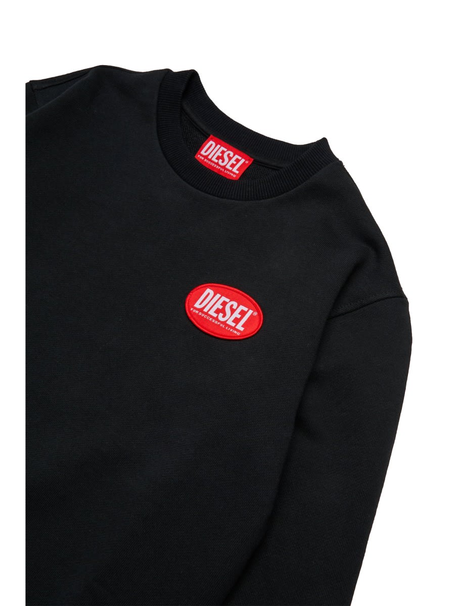 Diesel Spatch Over Sweatshirt In Black