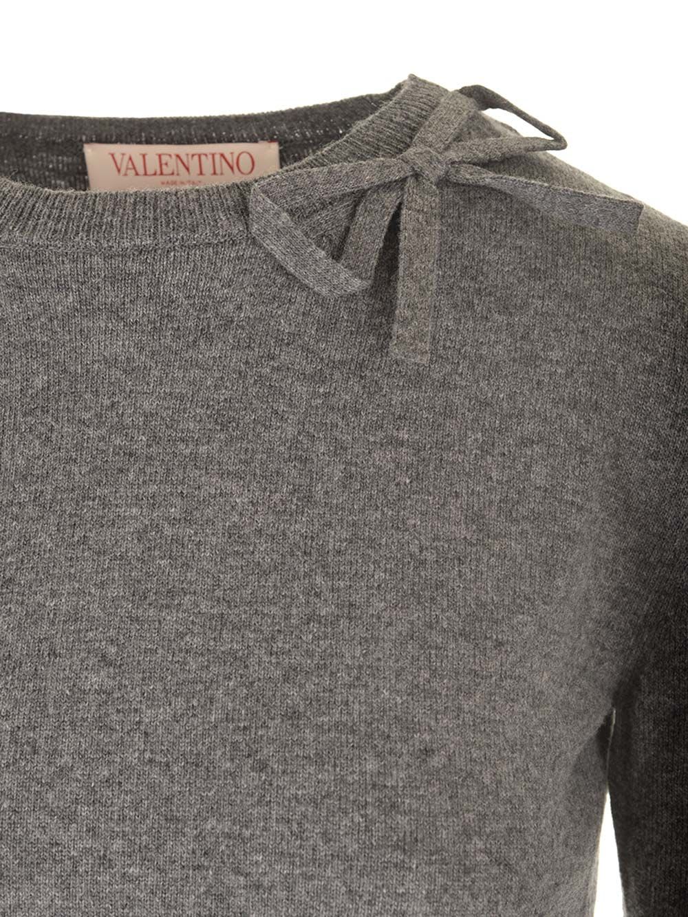 Shop Valentino Wool Knit Top In Grey