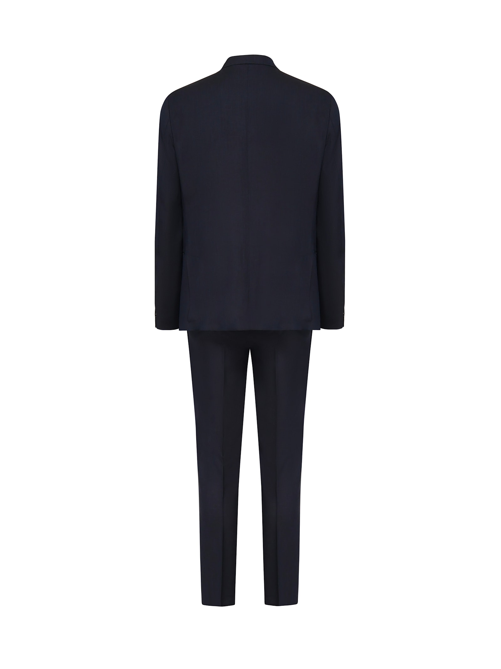 ELEVENTY BLUE DOUBLE-BREASTED SUIT WITH PEAK REVERS AND JEWEL BUTTONS IN WOOL STRETCH MAN
