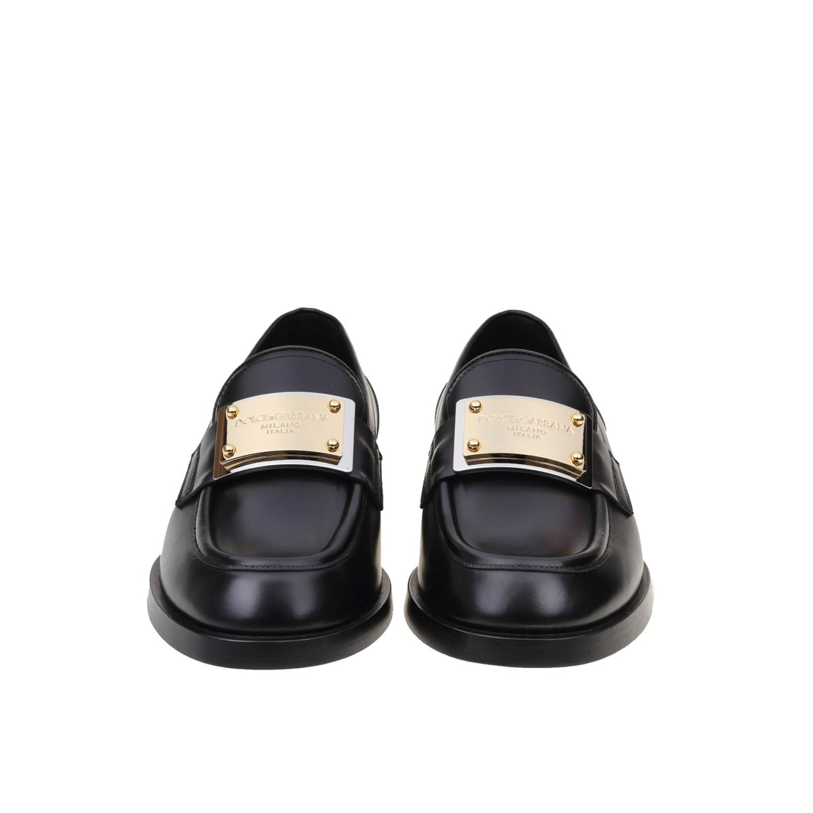 Shop Dolce & Gabbana Dolce&gabbana Leather Loafers In Black