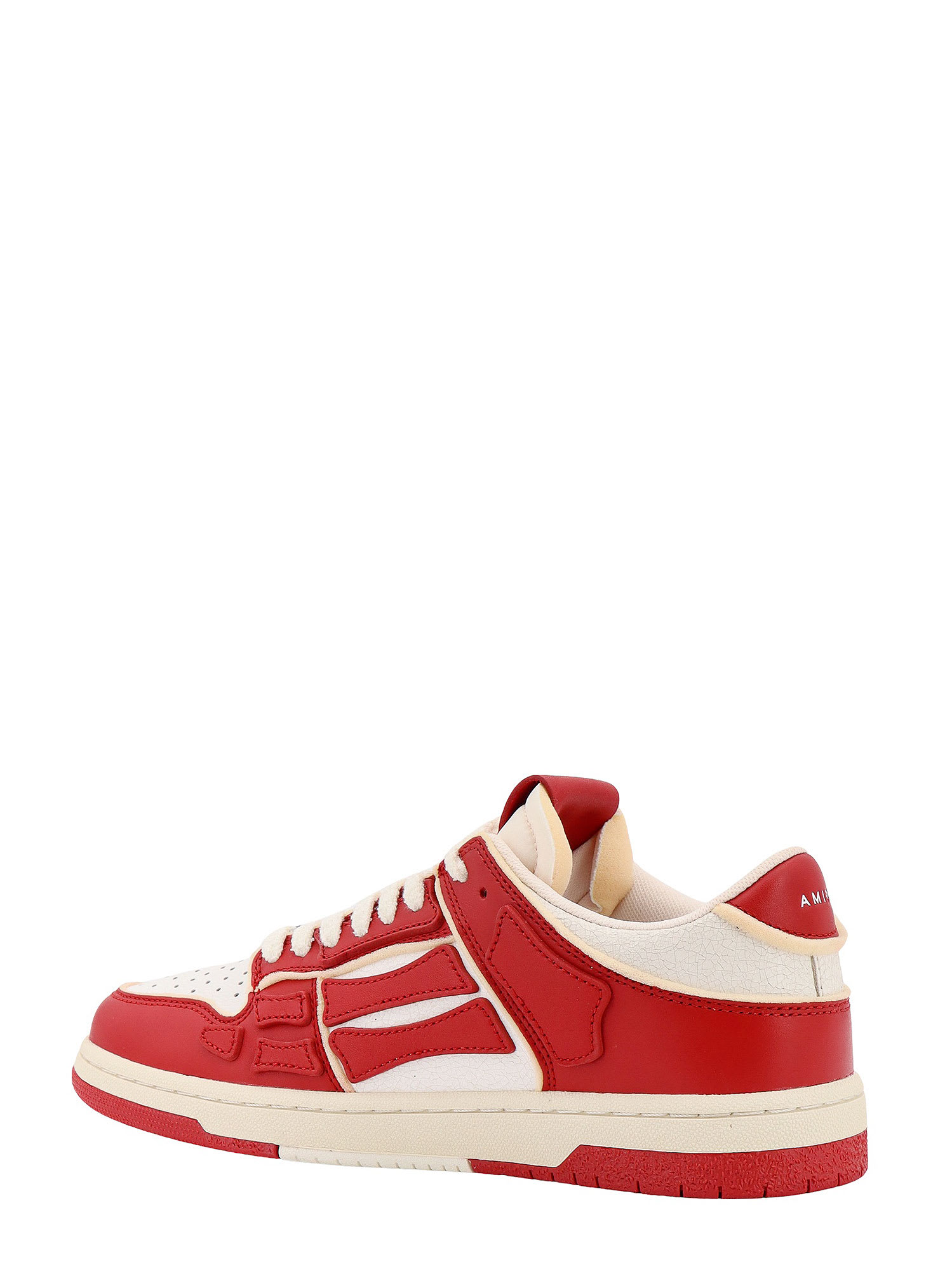 Shop Amiri Collegiate Skel Top Sneakers In Red/white