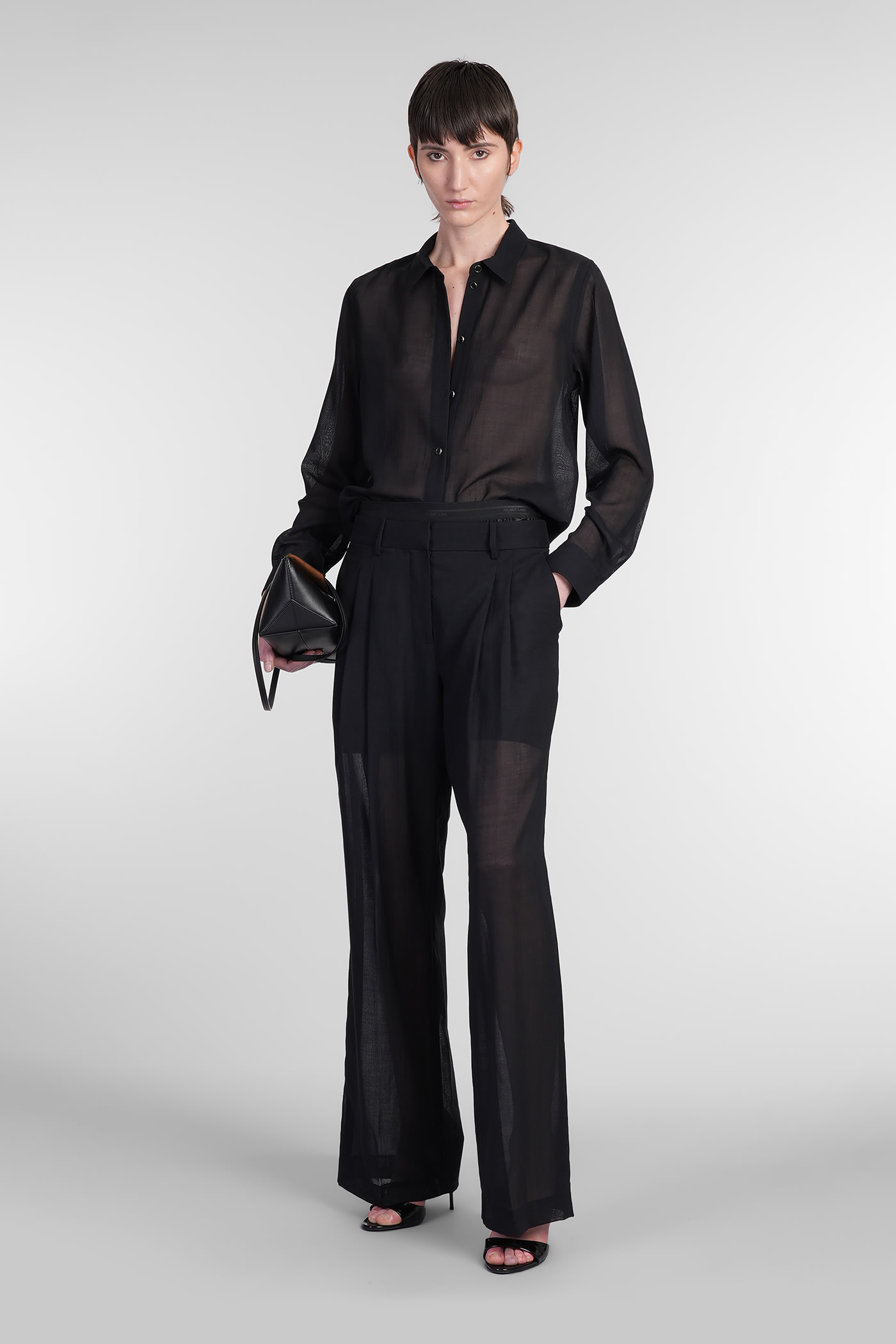 Helmut Lang Shirt In Black Wool In Black