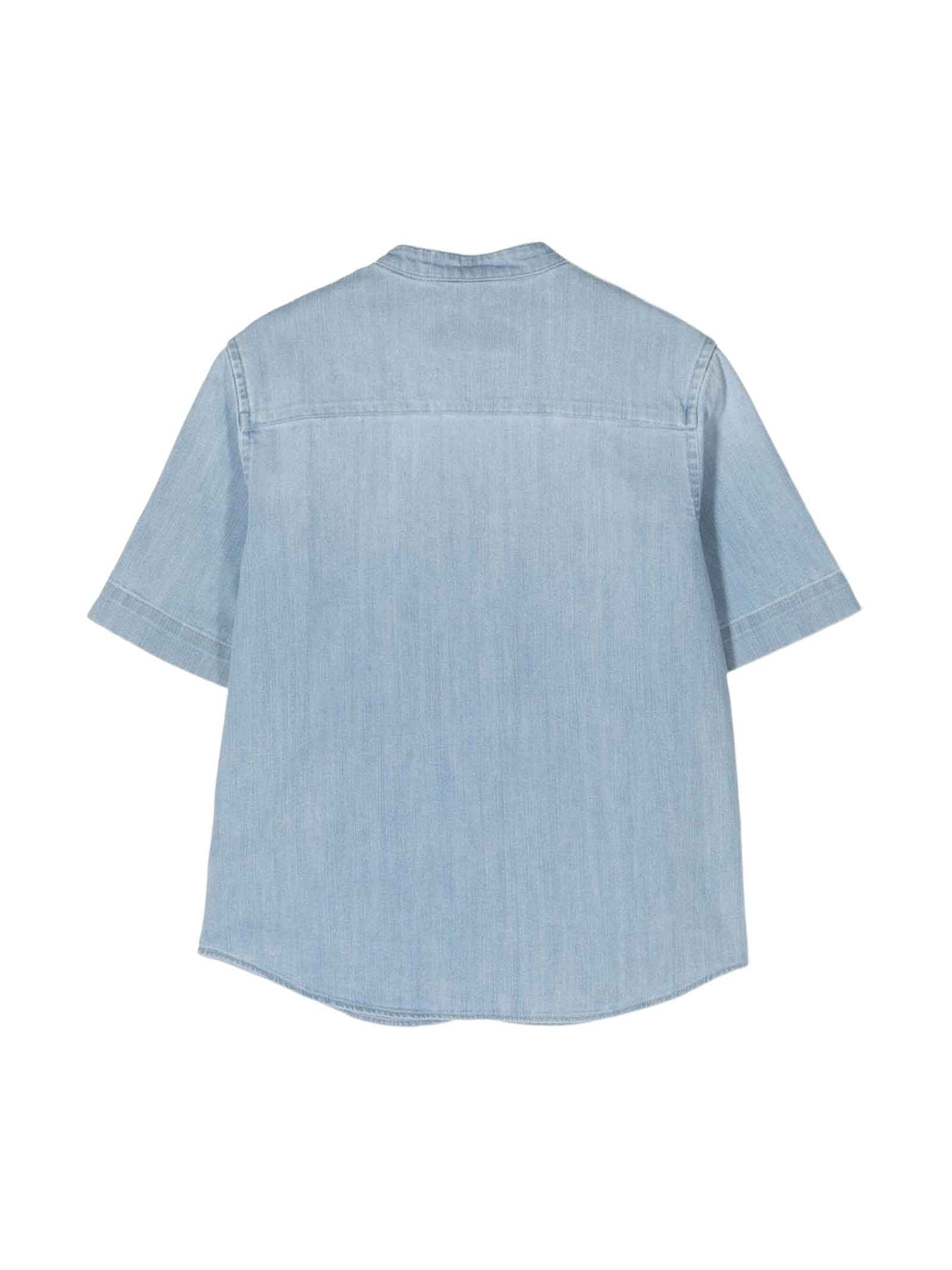 Shop Dondup Denim Shirt Boy In Blu