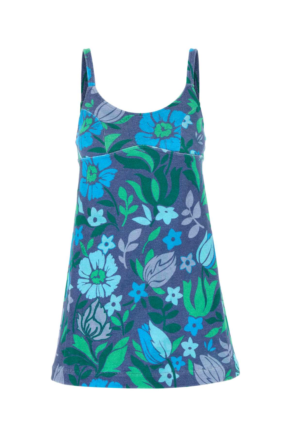 Chloé Floral Print Sleeveless Mini Dress In Multi