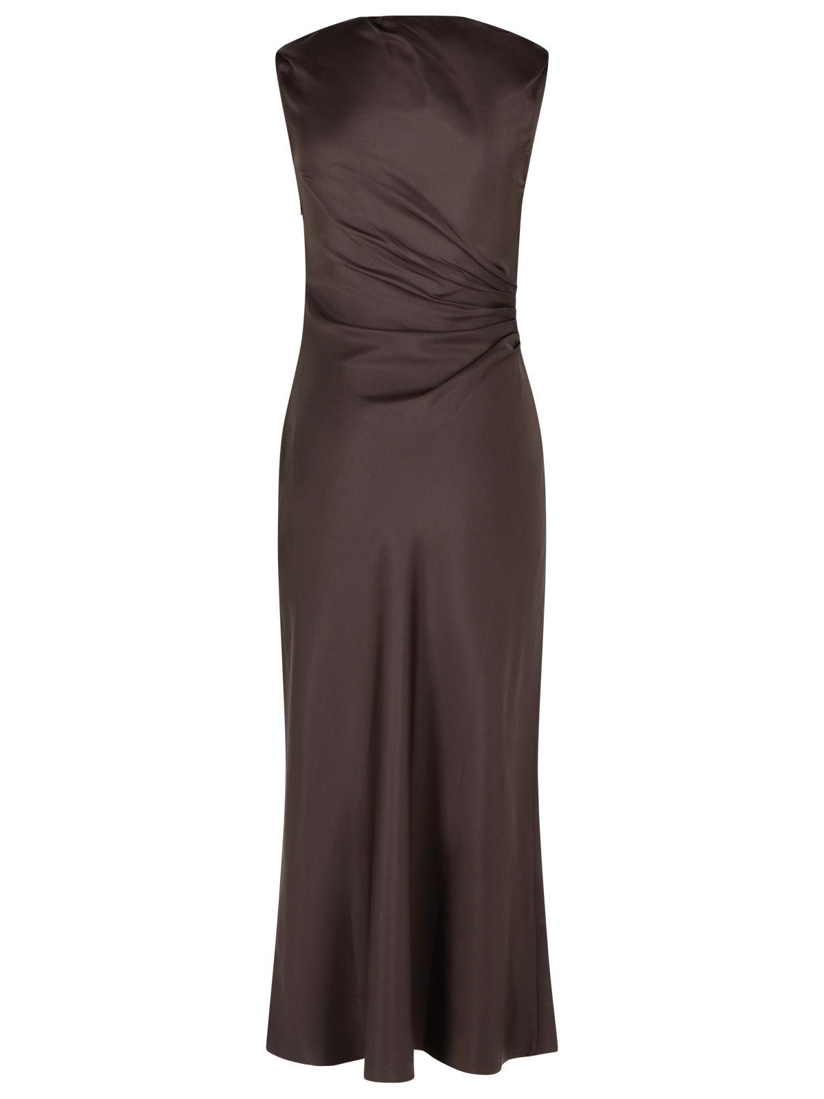 Loulou Studio Abito Roan In Seta Marrone Donna In Brown