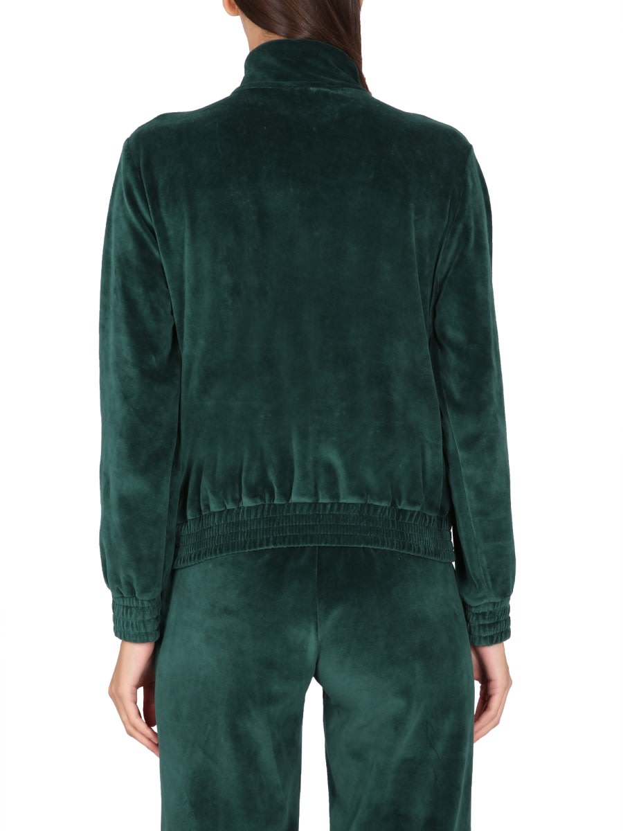 Sporty & Rich Zip Sweatshirt. In Green