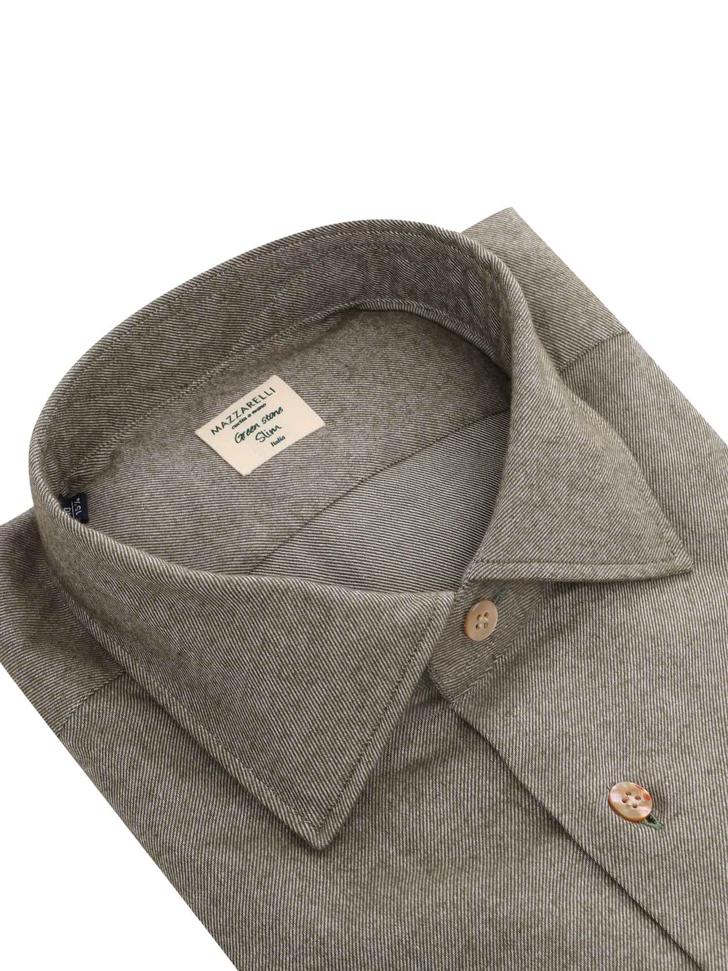 Shop Mazzarelli Green Cotton Shirt