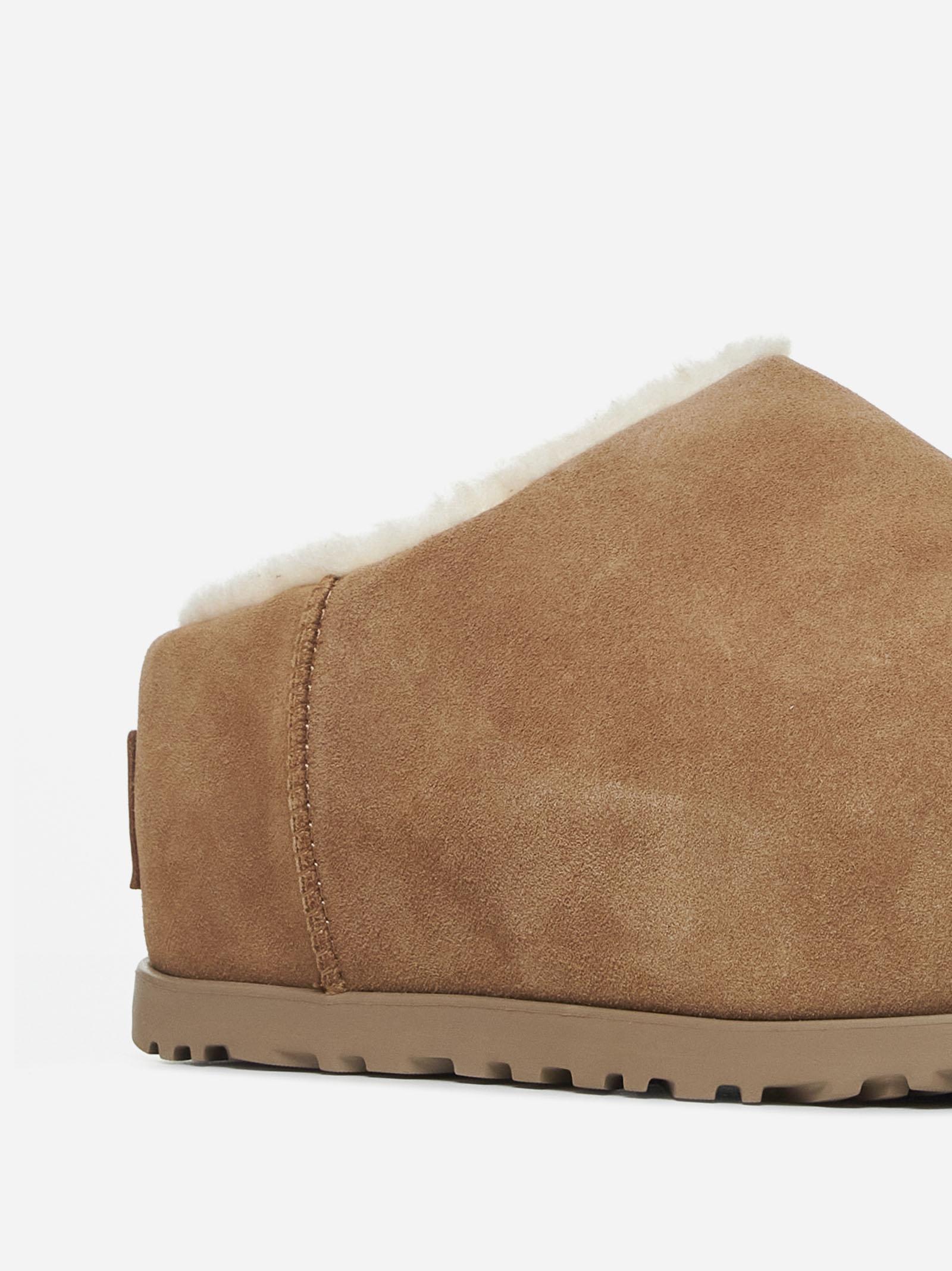 Shop Ugg Pumped Suede Slippers In Beige