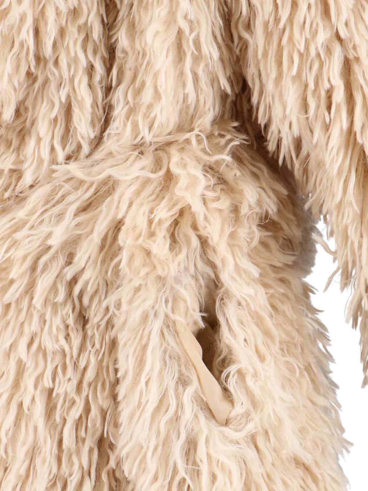 Tagliatore Waist Belted Long Length Textured Hooded Jacket In Neutral