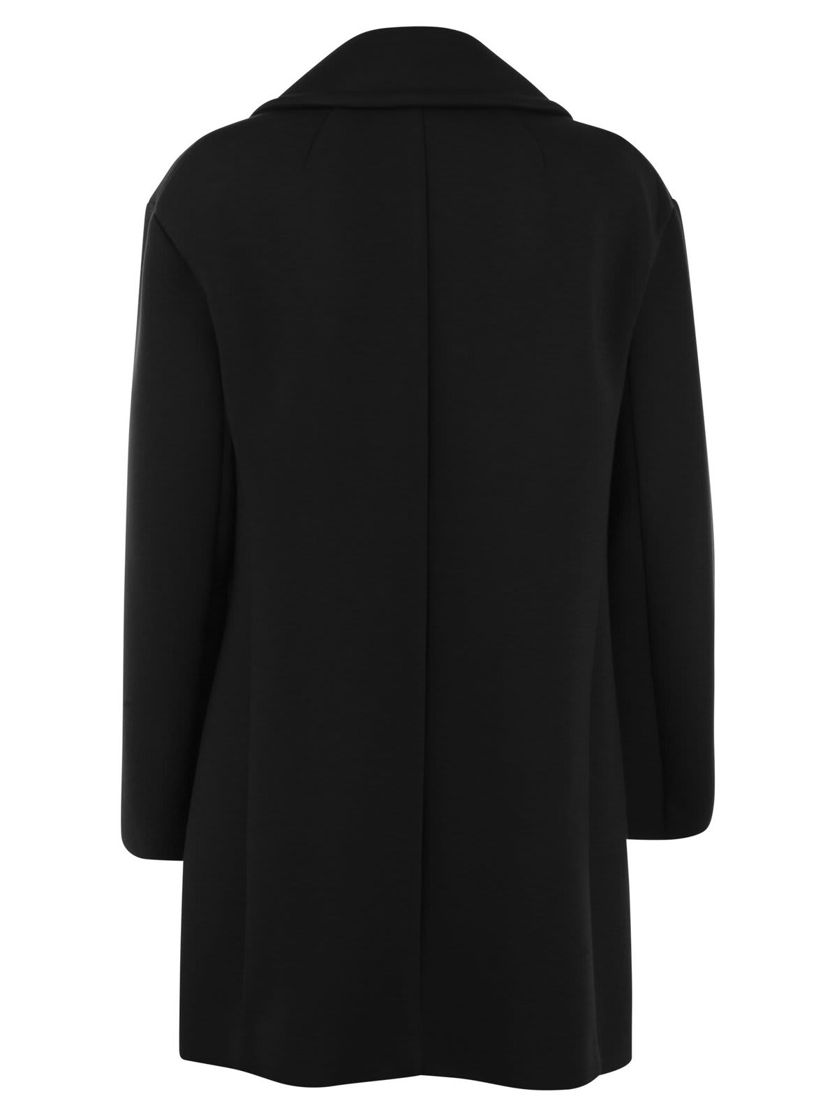 Shop Max Mara Double-breasted Straight Hem Peacoat In Black