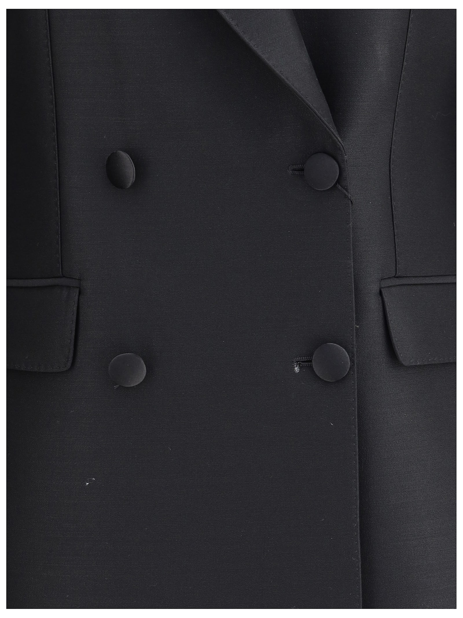 Dolce & Gabbana Double-breasted Oversized Tuxedo Blazer In Black