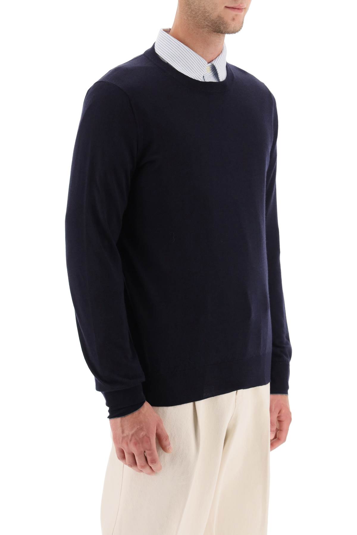 Shop Brunello Cucinelli Cashmere Sweater In Navy+grigio Scuro
