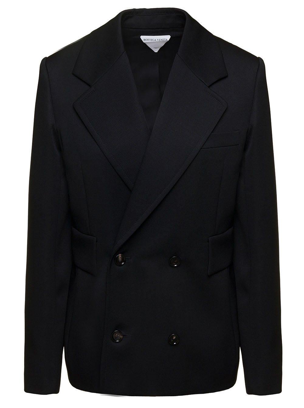 Bottega Veneta Black Sartorial Double-breasted Jacket With Tonal Buttons In Wool Man