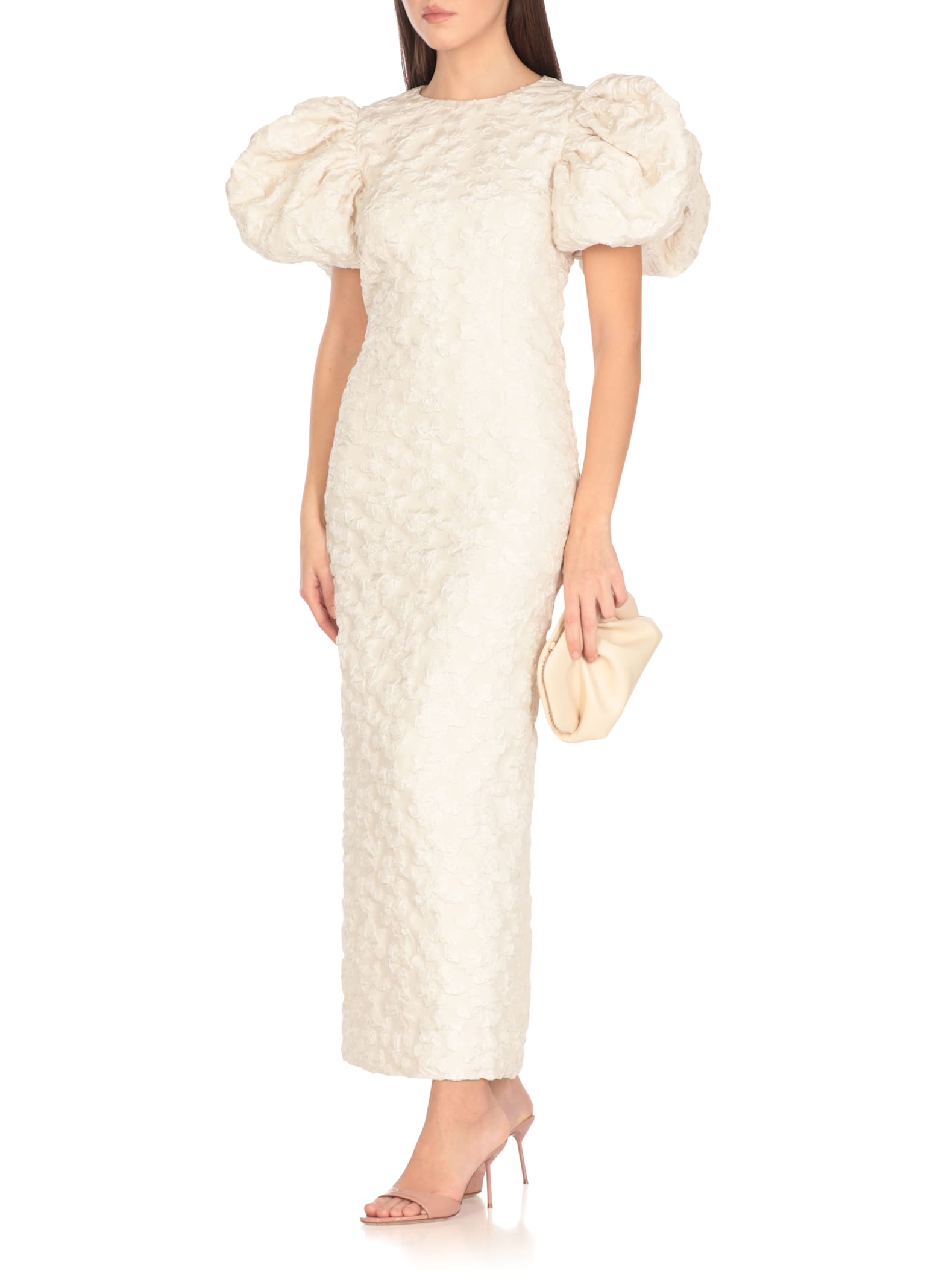 Rotate Birger Christensen Viscose Dress In Bianco
