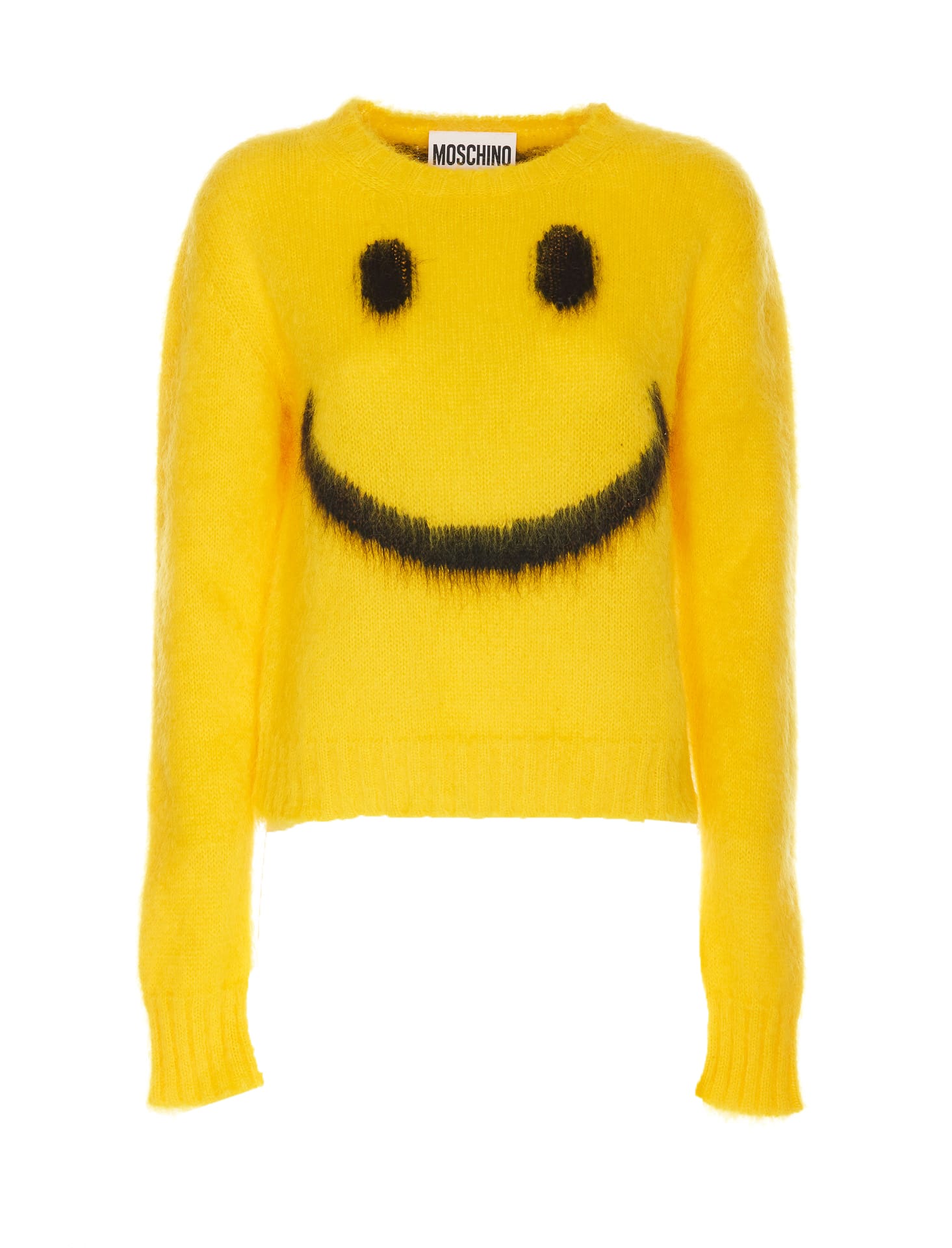 Shop Moschino Smiley Sweater In Yellow