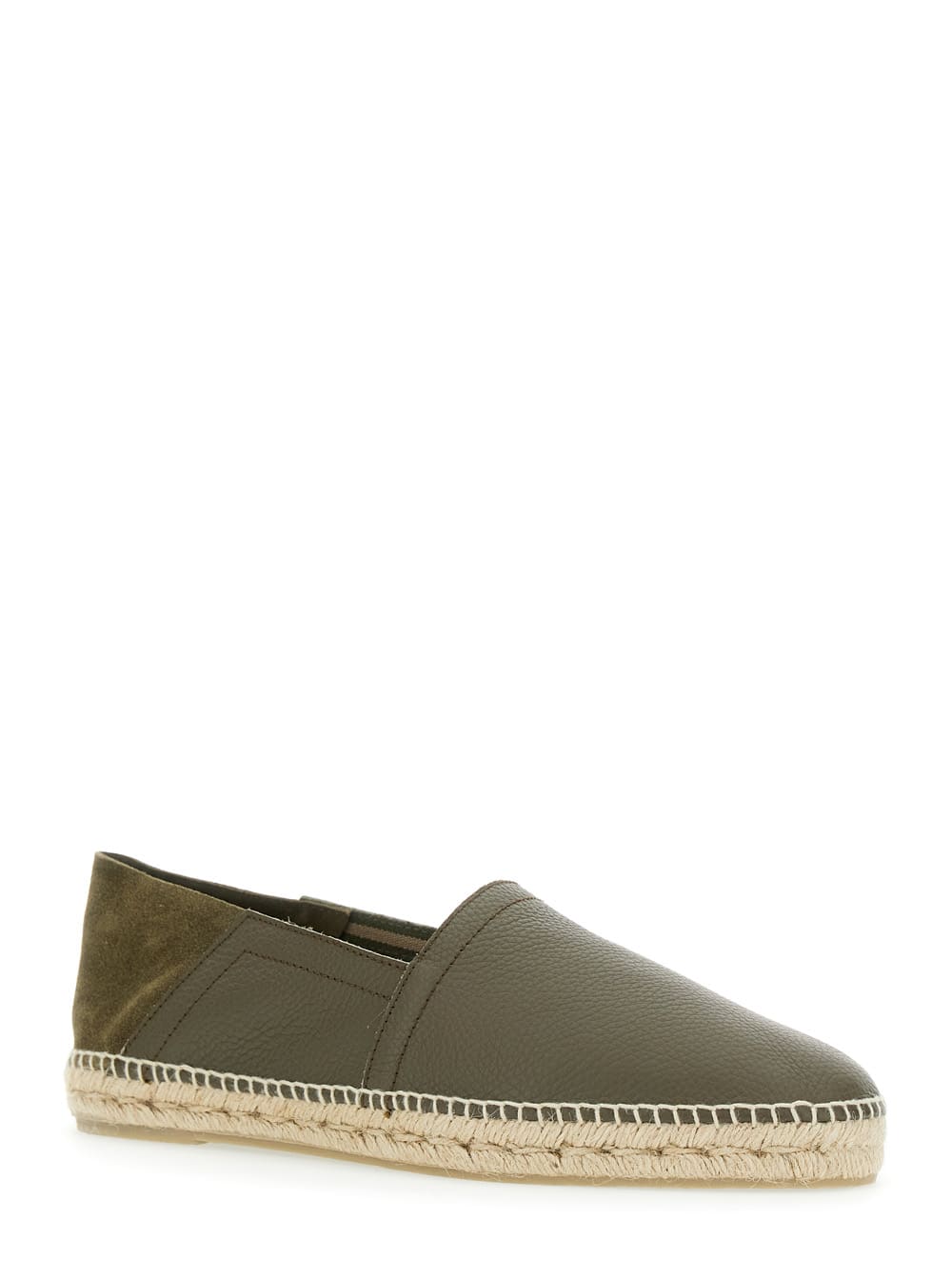 Castaã±er 'polo' Green Espadrillas With Braided Raphia Sole In Green
