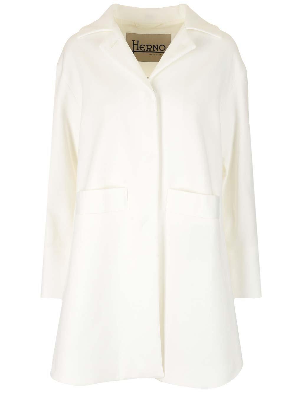 HERNO SINGLE-BUTTONED PLAIN COAT