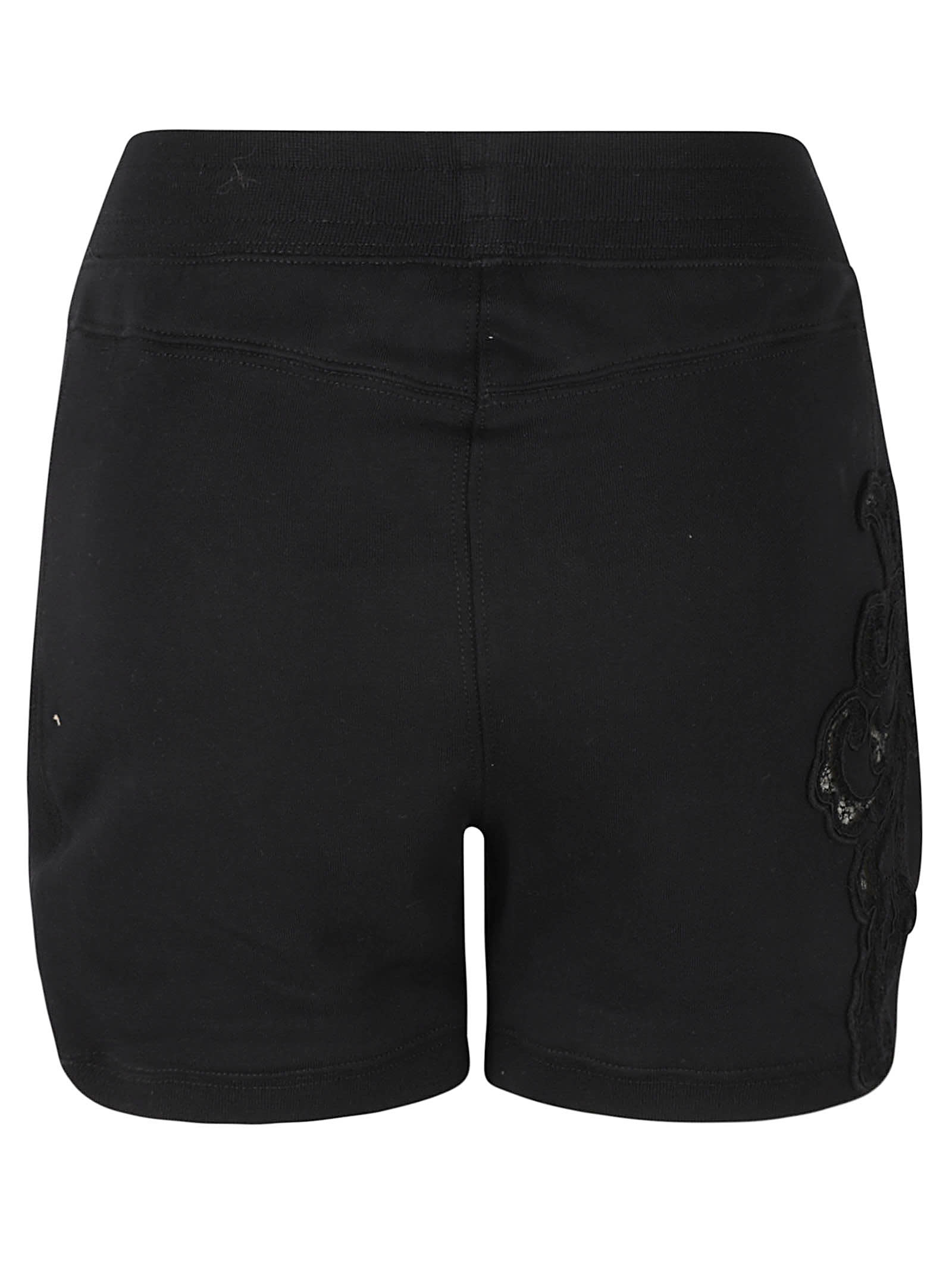 Shop Ermanno Scervino Ribbed Waist Shorts In Black