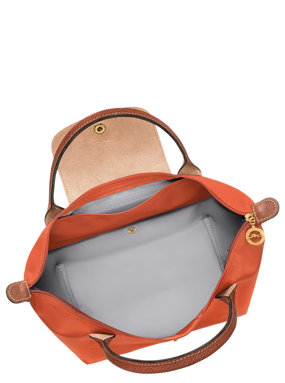 Longchamp Le Pliage S Red Handbag With Engraved Logo In Recycled Canvas Woman In Brown