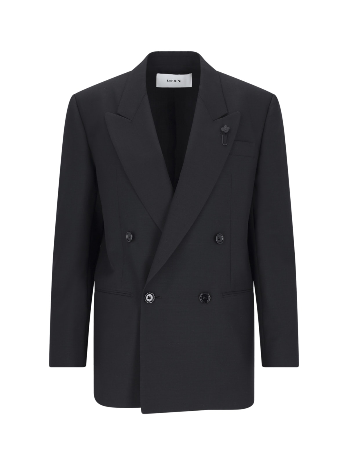 Shop Lardini Double-breasted Suit In Black
