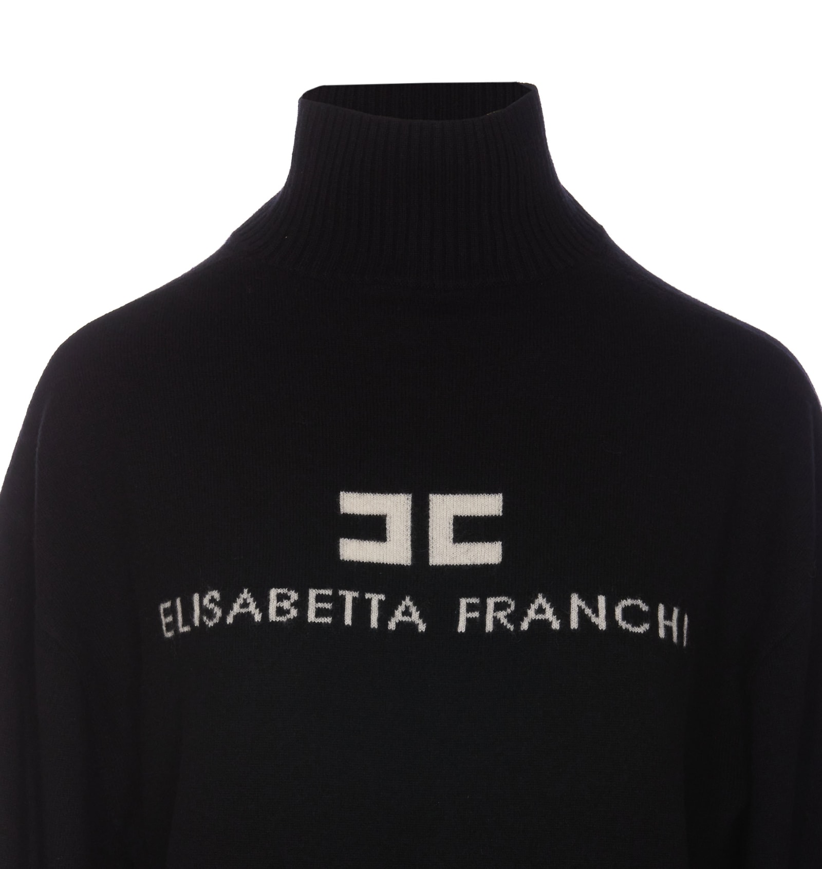 Shop Elisabetta Franchi Logo Sweater In Black