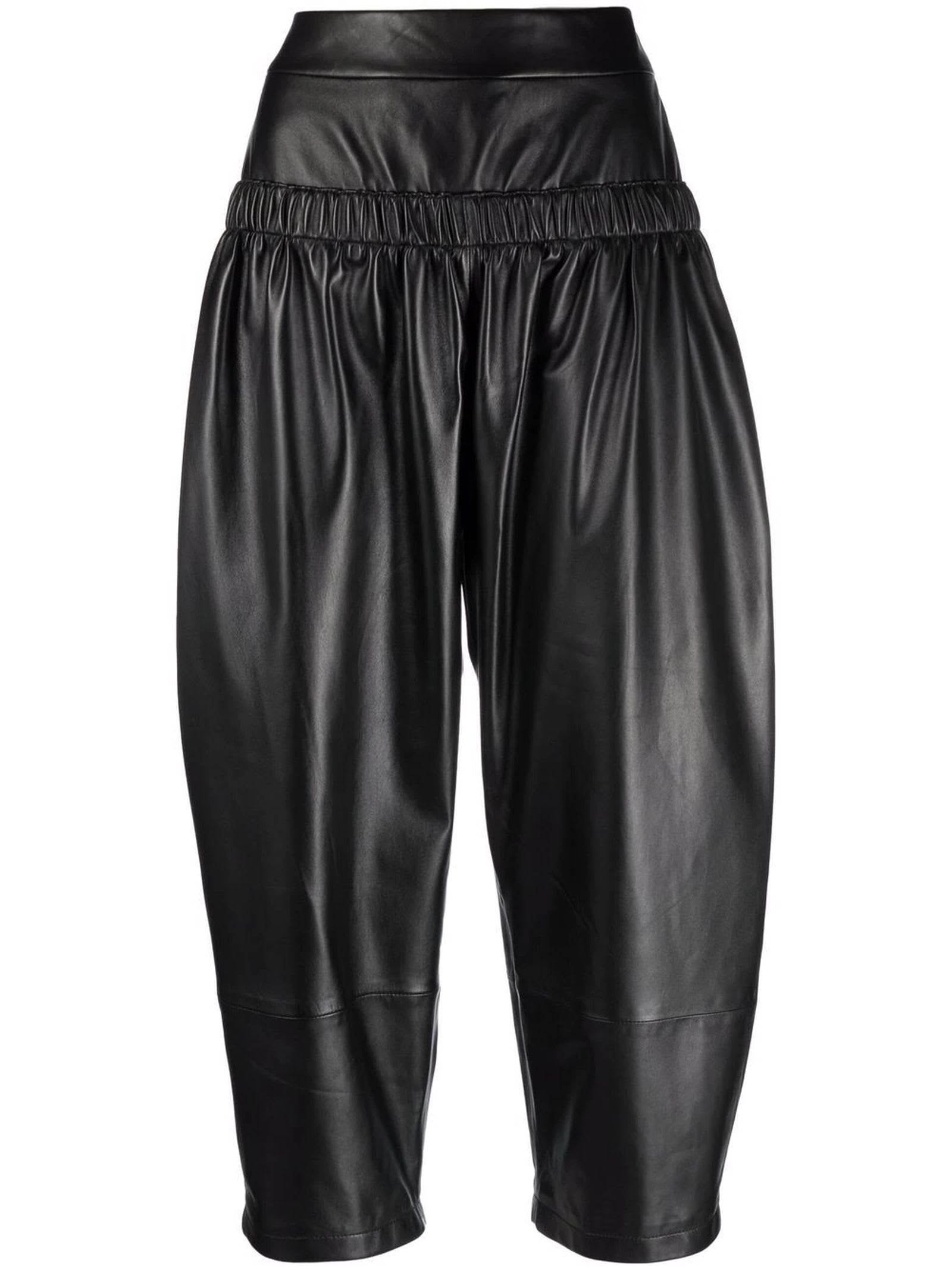 Alexandre Vauthier Black Leather Cropped Trousers
