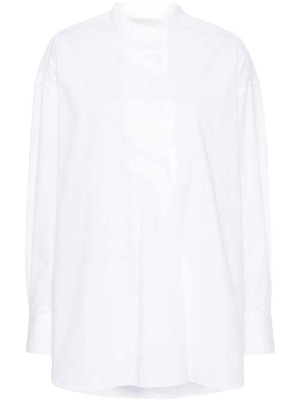 Shop Studio Nicholson Half Placket Shirt In Optic White