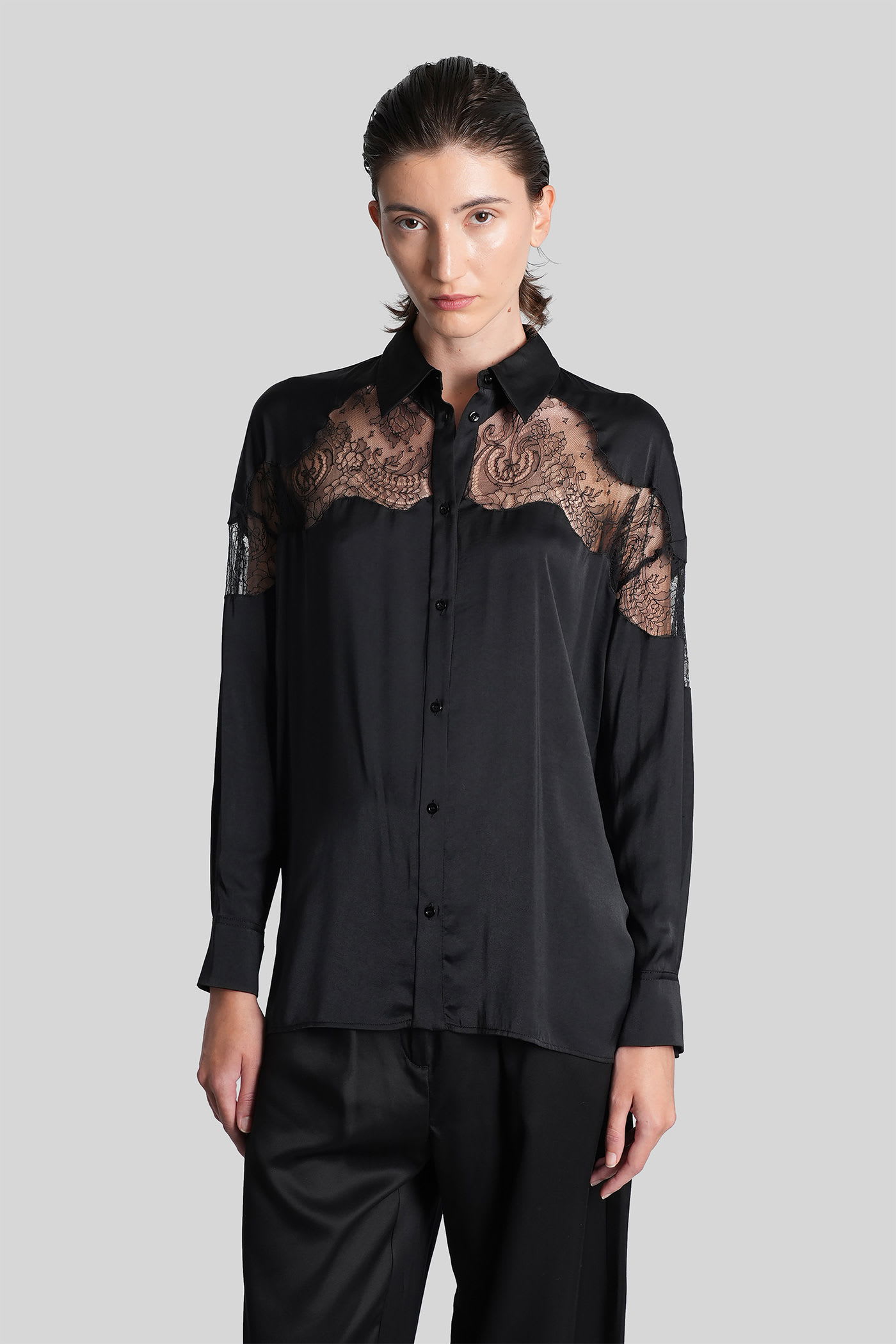 Iro Baslan Shirt In Black Polyester In Black