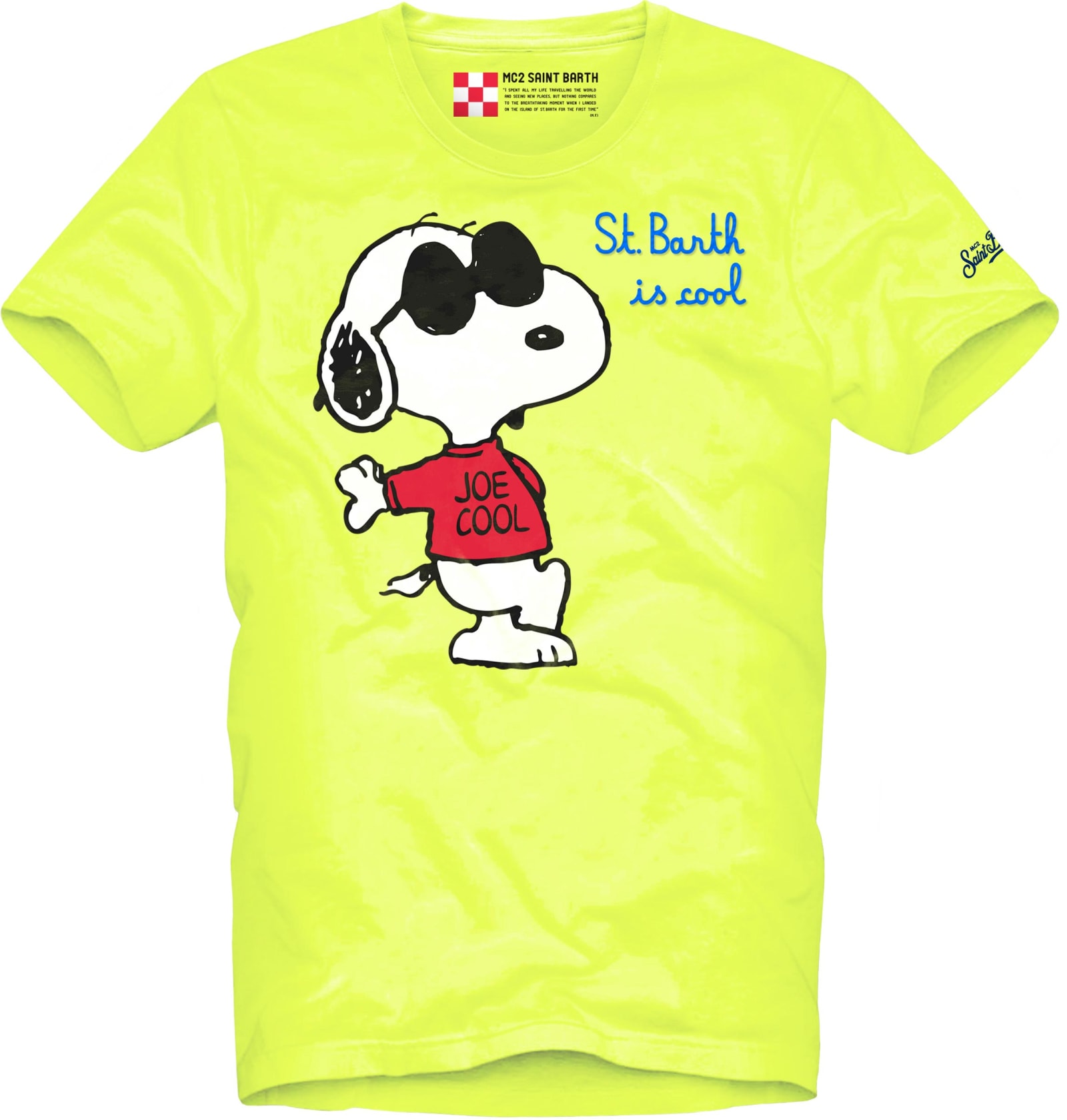MC2 Saint Barth St Barth Is Cool Printed Fluo Yellow T-shirt - Peanuts Special Edition ®