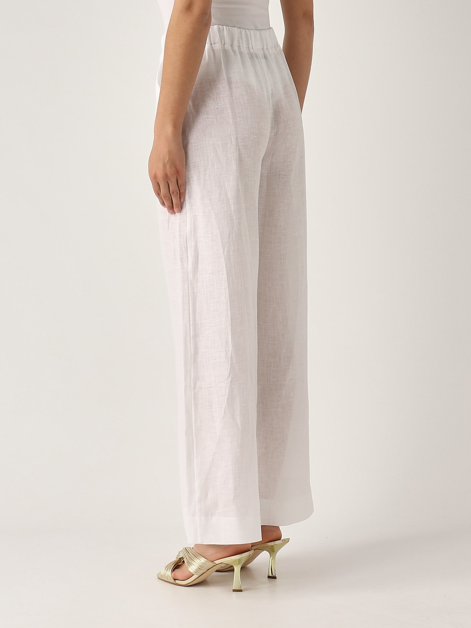 Gran Sasso Pantalone Palazzo Trousers In White