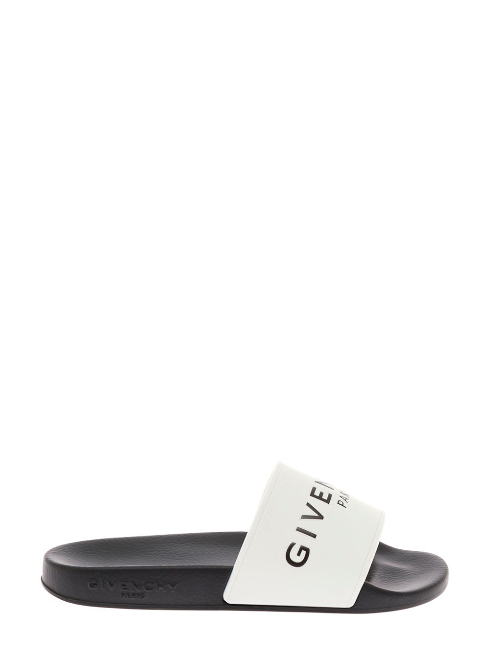 Givenchy Gvenchy Kids Boys Black And White Slide Rubber Sandals With Logo