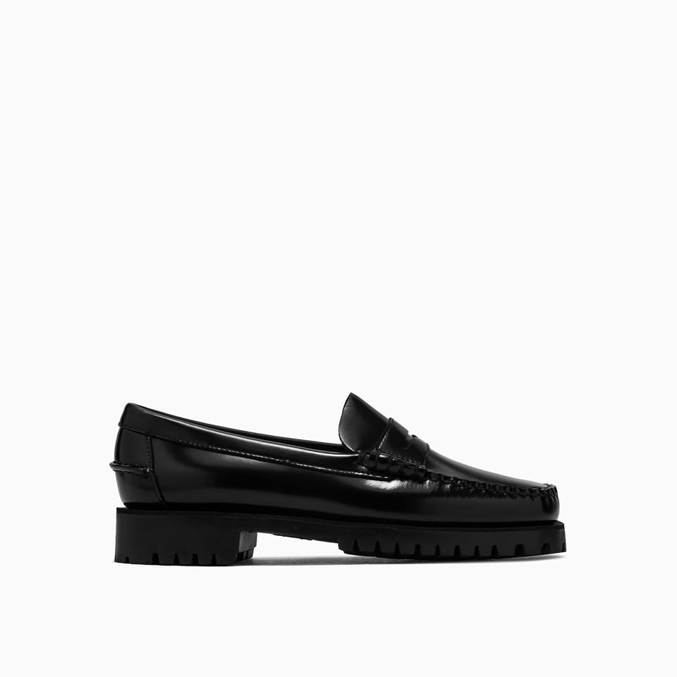 Shop Sebago Dan Lug Moccasins 7002ij0 In Black