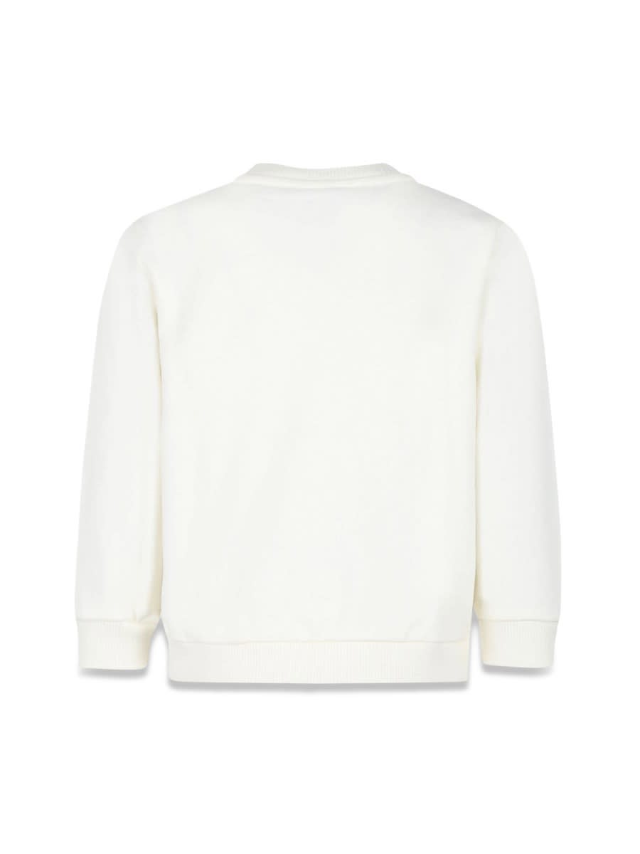 Balmain Ivory Sweatshirt For Girl With Logo In Ivory