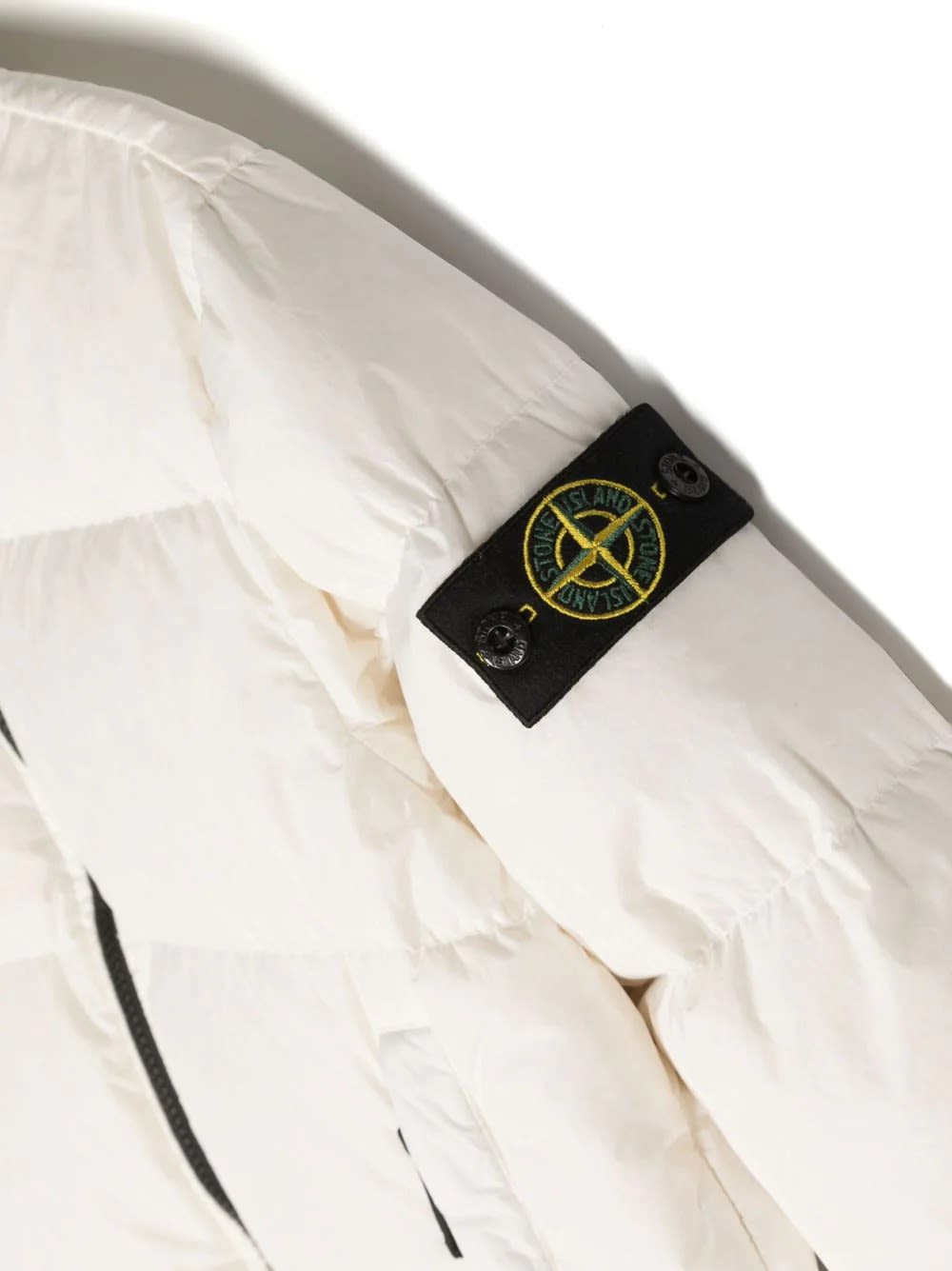Shop Stone Island White Dyed Crinkle Reps R-ny Down Jacket