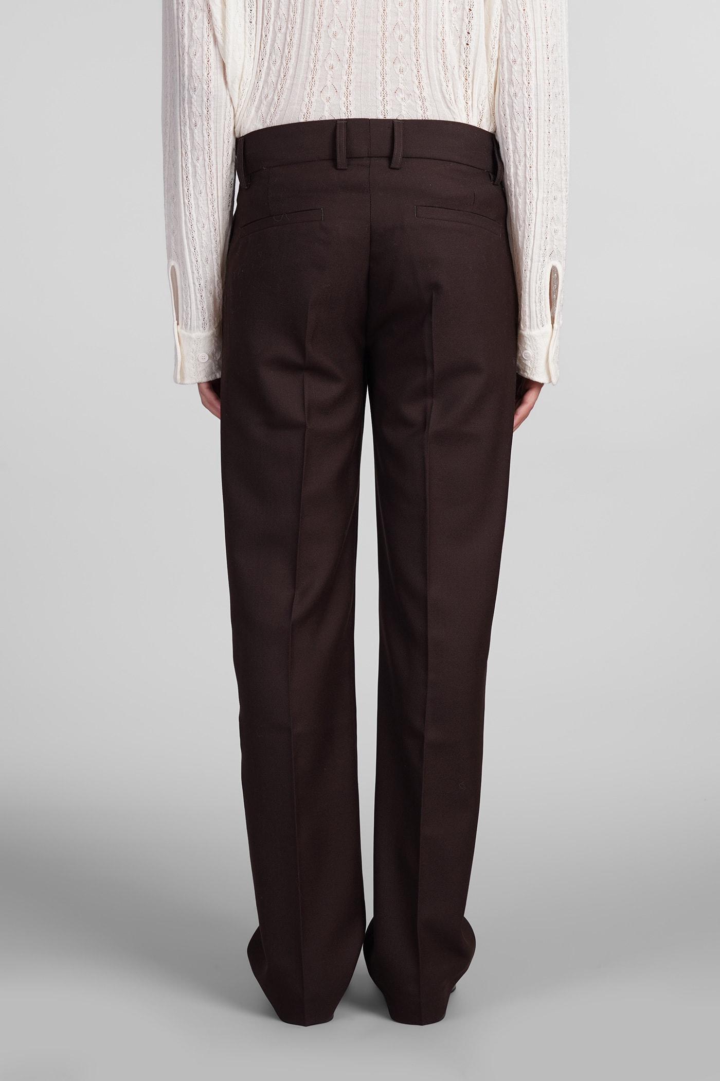 Shop Séfr Mike Suit Trousers Pants In Brown Polyester